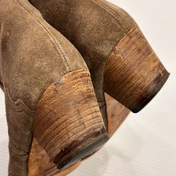 Isabel Marant Dicker Suede Ankle Boots Distressed 40/9 Western Rodeo Cowgirl - Picture 12 of 13